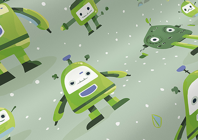 Sparky Squad, Lime Green - Roller Blind - Image 4